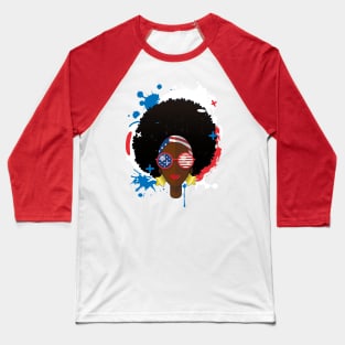 Afro American Girl Baseball T-Shirt